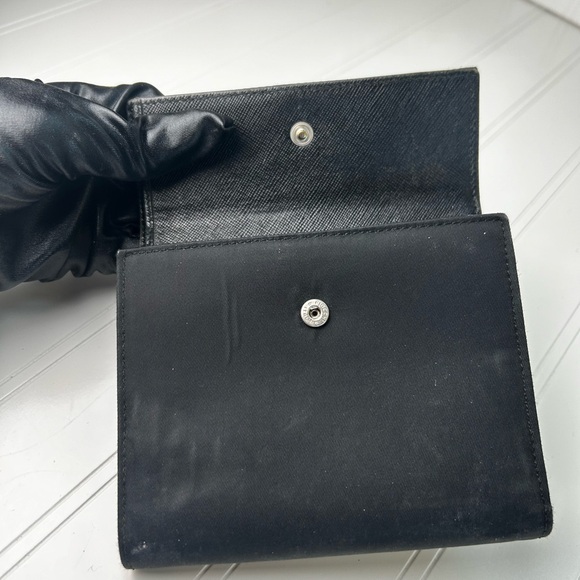 Prada Black Tessuto Nylon Compact Trifold Wallet - Picture 6 of 11